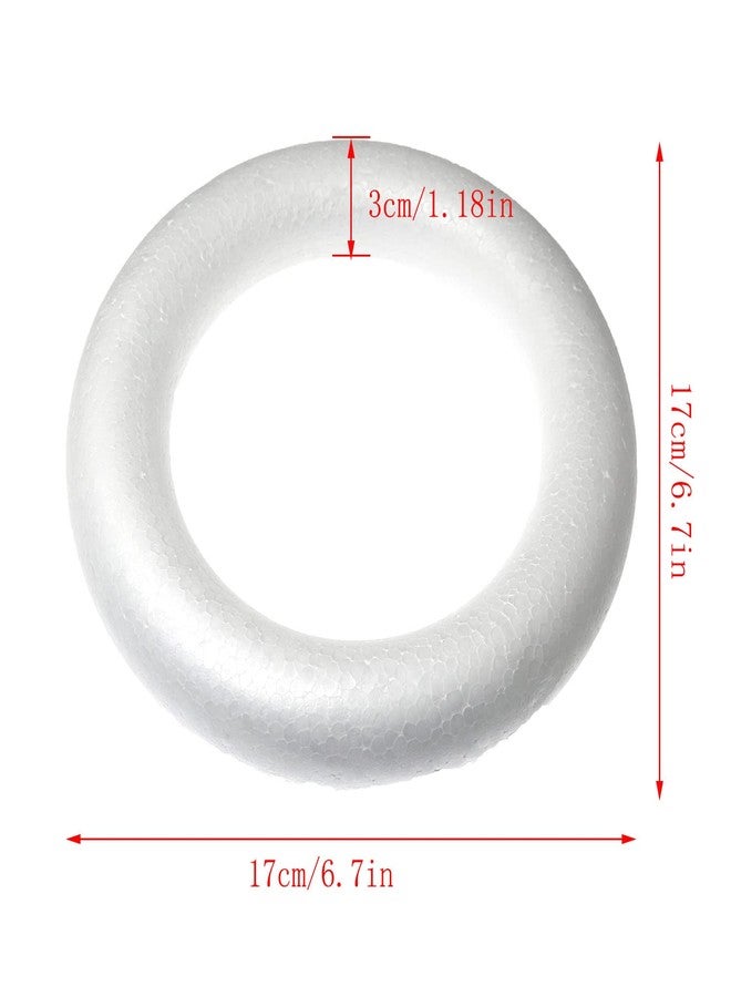 RLECS 4pcs 6.7 Inch Foam Wreath Forms for Crafts White Circles for Christmas Decorations Wreath Shaped Foam Ring - Image 5